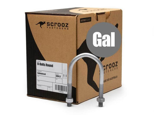 M10 x 60 x 110 U Bolts HDG Box 50 (50NB)