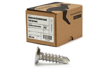 10g x 12mm Undercut Tek Screws 410 Stainless Box 1000