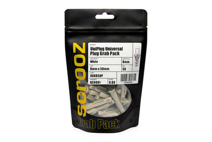 UniPlugs 10mm x 60 for 12-14g Screws Grab Pack 50