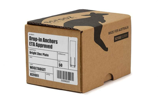 Drop in Anchors ETA BZP 10 x 40mm Box 50