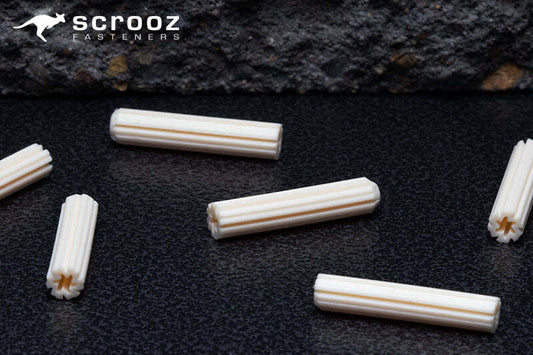 Wall plugs plastic white x 25mm grab pack of 100