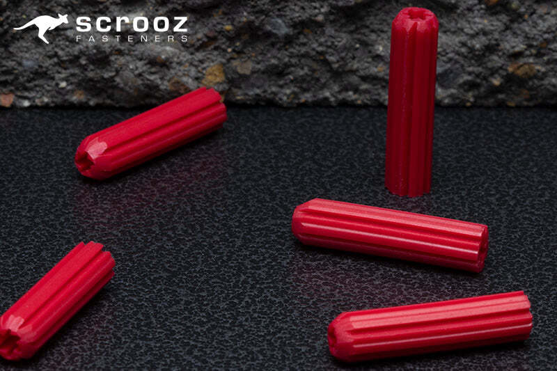 Wall plugs plastic red x 25mm grab pack of 100