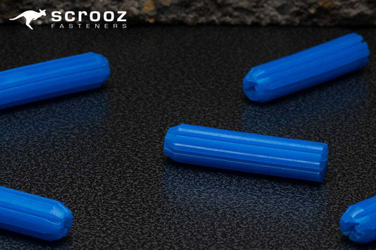 Wall plugs plastic blue x 35mm grab pack of 50
