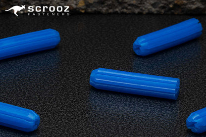 Wall plugs plastic blue 35mm trade box of 500