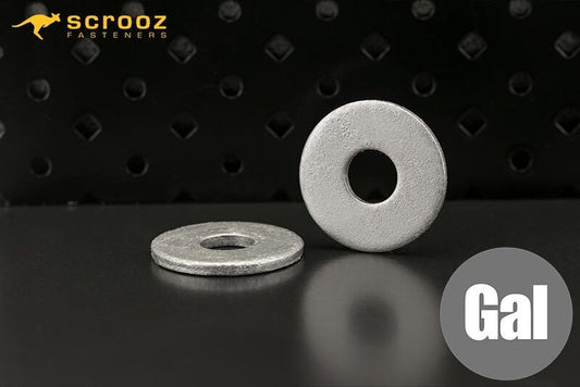 Extra Large Flat Washers M8 x 22 Gal pack 50