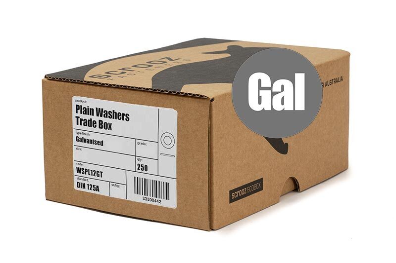 M16 x 33.5 flat washers galv box 250