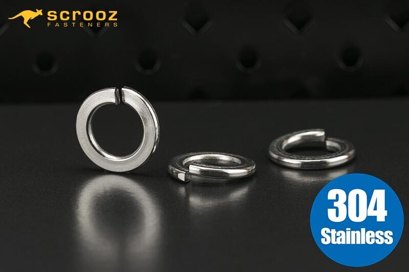 M8 spring washers stainless steel 304 pack 25