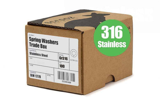 M4 spring washers stainless steel 316 box 100
