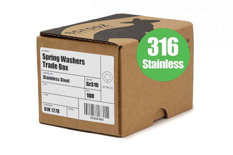M6 spring washers stainless steel 316 box 100